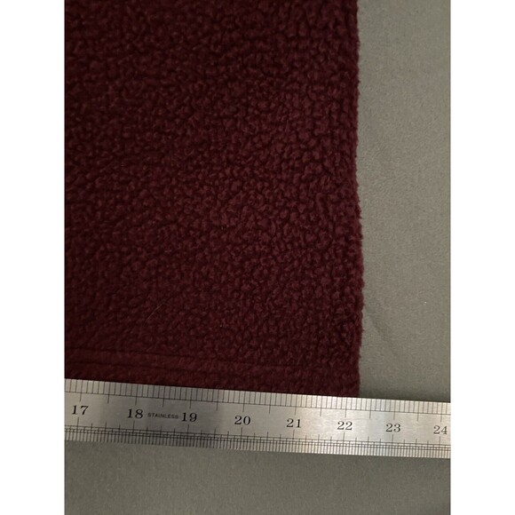 Denim‎ & Co Sherpa Jacket Womens Size XXS Dark Burgundy Long Length Warm Button - Picture 14 of 14